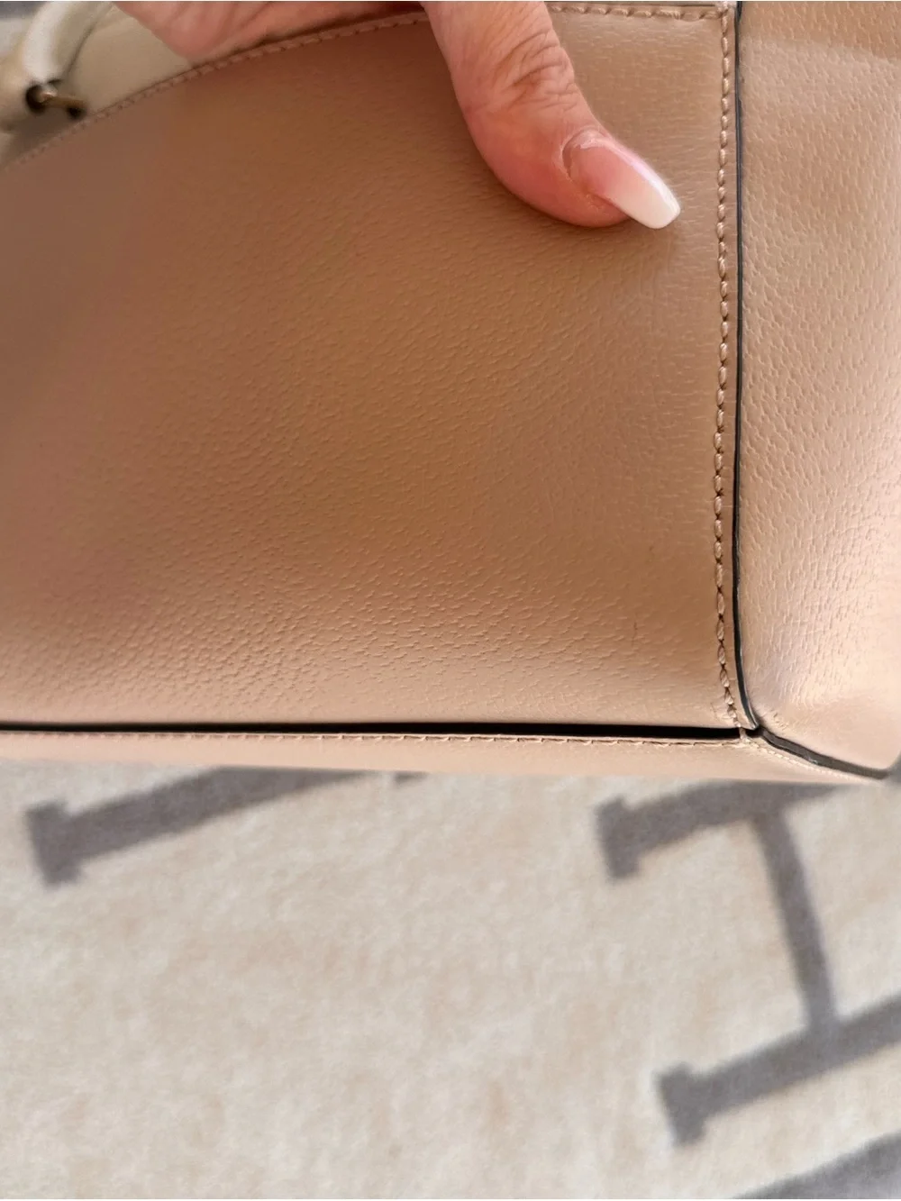kate spade Cream and Blush Leather Satchel with Gold Hardware